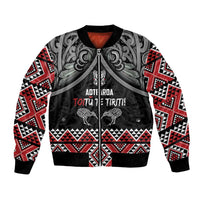 Aotearoa Toitu Te Tiriti Waitangi Bomber Jacket Proud To Be Maori LT01 Unisex Black - Polynesian Pride