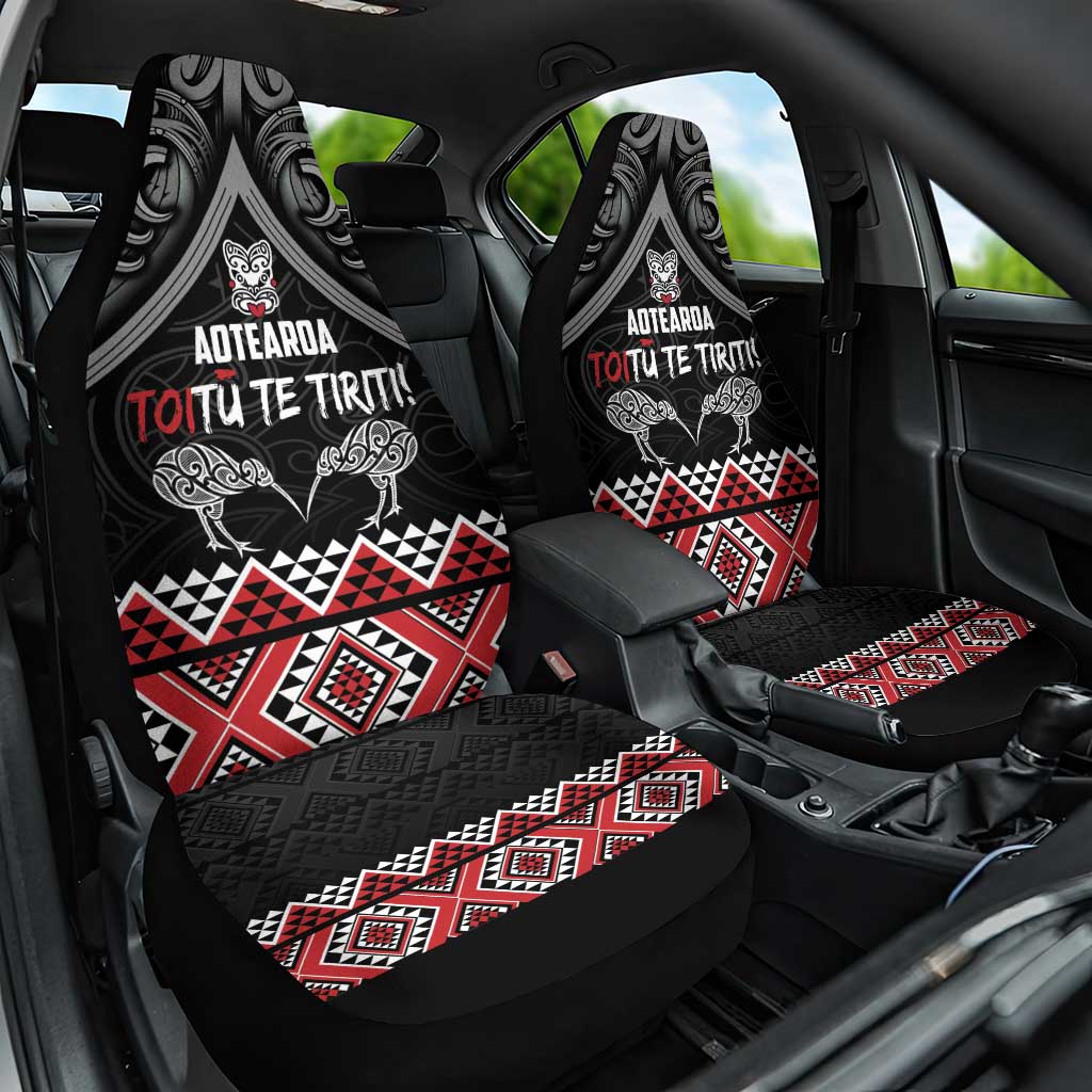 Aotearoa Toitu Te Tiriti Waitangi Car Seat Cover Proud To Be Maori LT01 One Size Black - Polynesian Pride