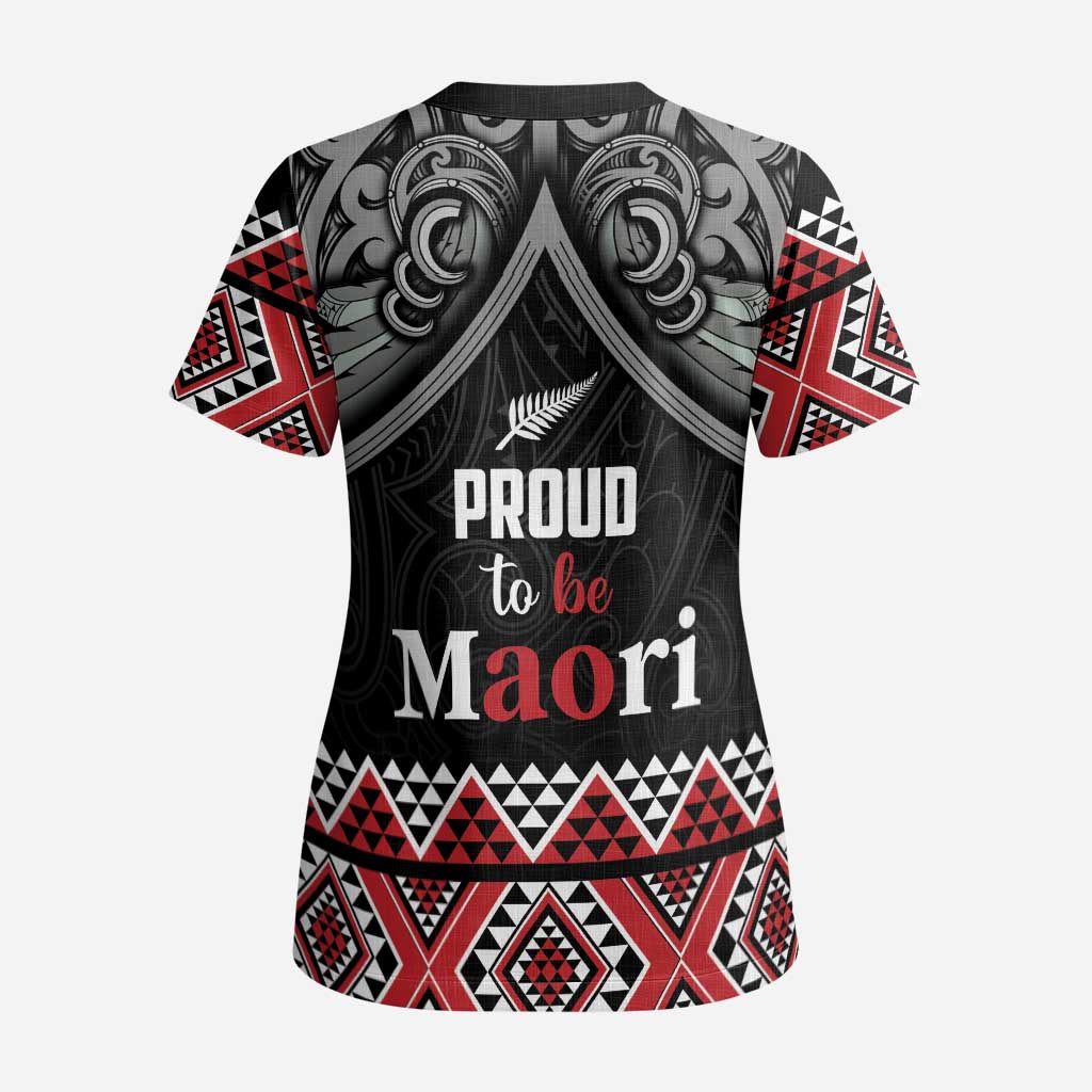 Aotearoa Toitu Te Tiriti Waitangi Scrub Top Proud To Be Maori LT01 - Polynesian Pride
