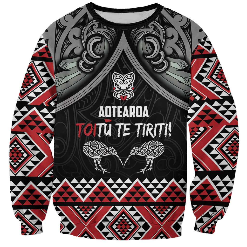 Aotearoa Toitu Te Tiriti Waitangi Sweatshirt Proud To Be Maori LT01 Unisex Black - Polynesian Pride