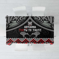 Aotearoa Toitu Te Tiriti Waitangi Tablecloth Proud To Be Maori LT01 Black - Polynesian Pride