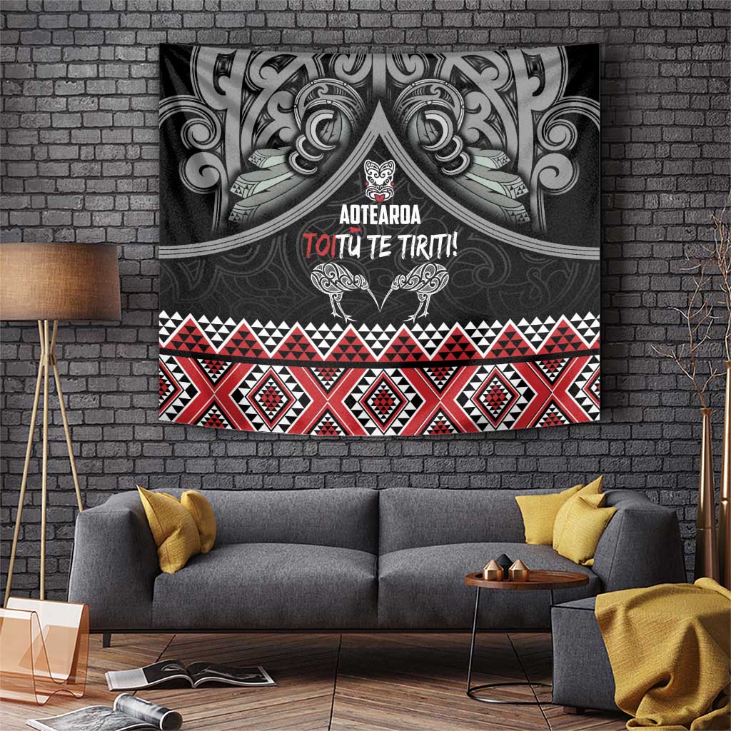 Aotearoa Toitu Te Tiriti Waitangi Tapestry Proud To Be Maori LT01 Black - Polynesian Pride