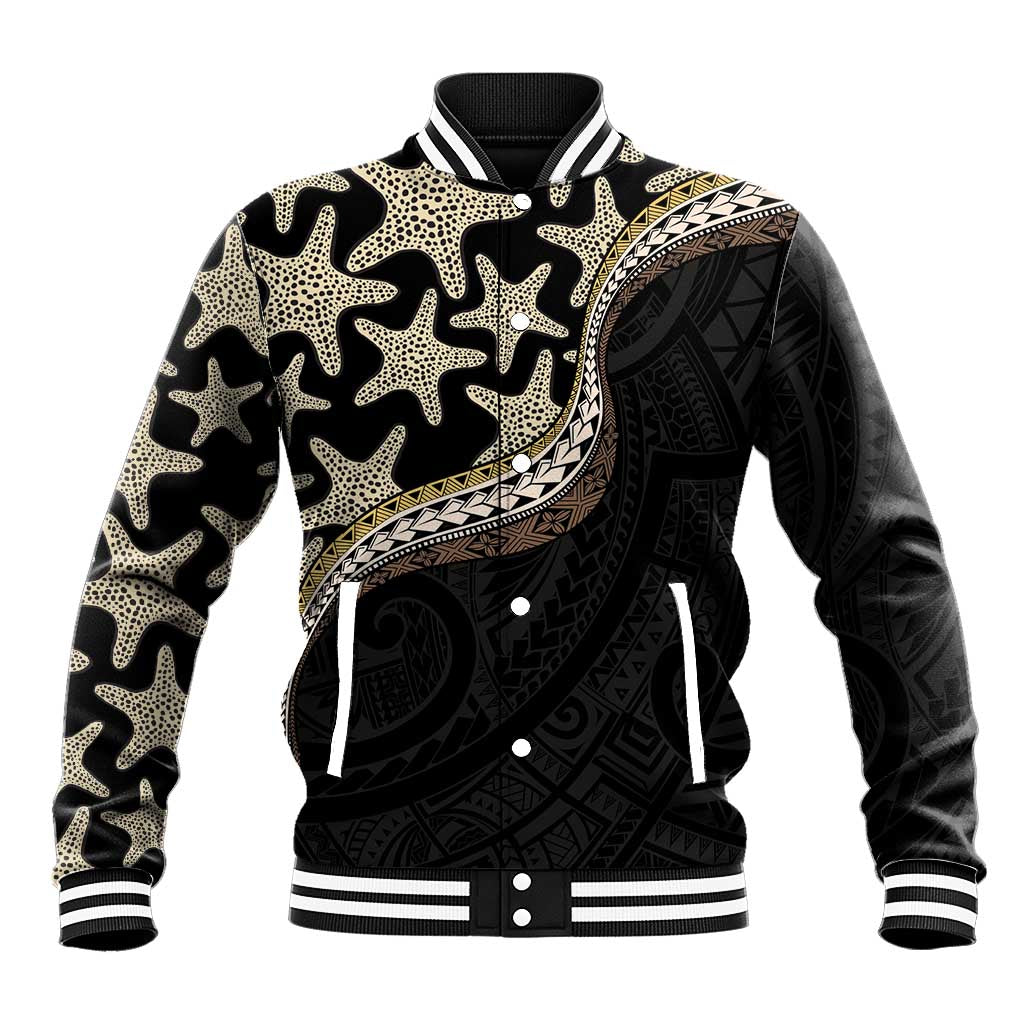 Beige Polynesian Starfish Unique Pattern Baseball Jacket LT01 Unisex Beige - Polynesian Pride