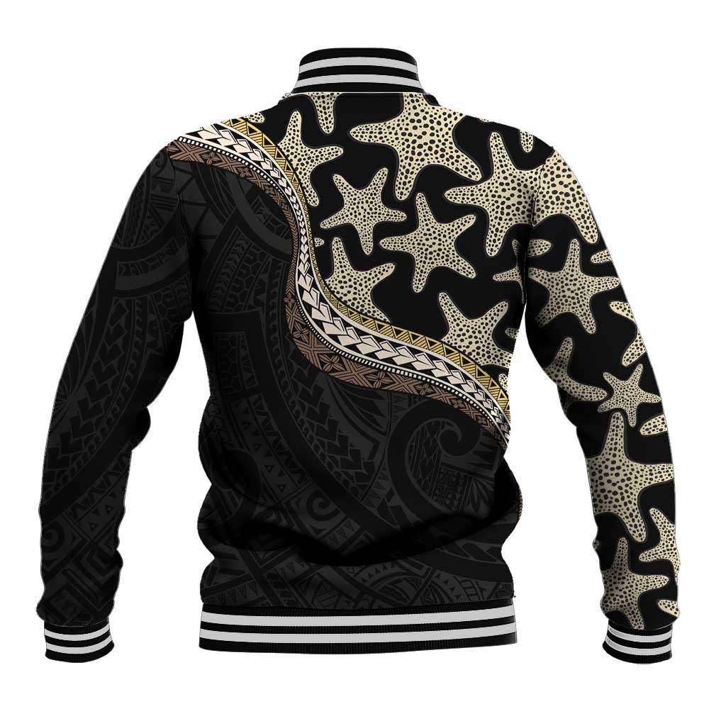 Beige Polynesian Starfish Unique Pattern Baseball Jacket LT01 - Polynesian Pride