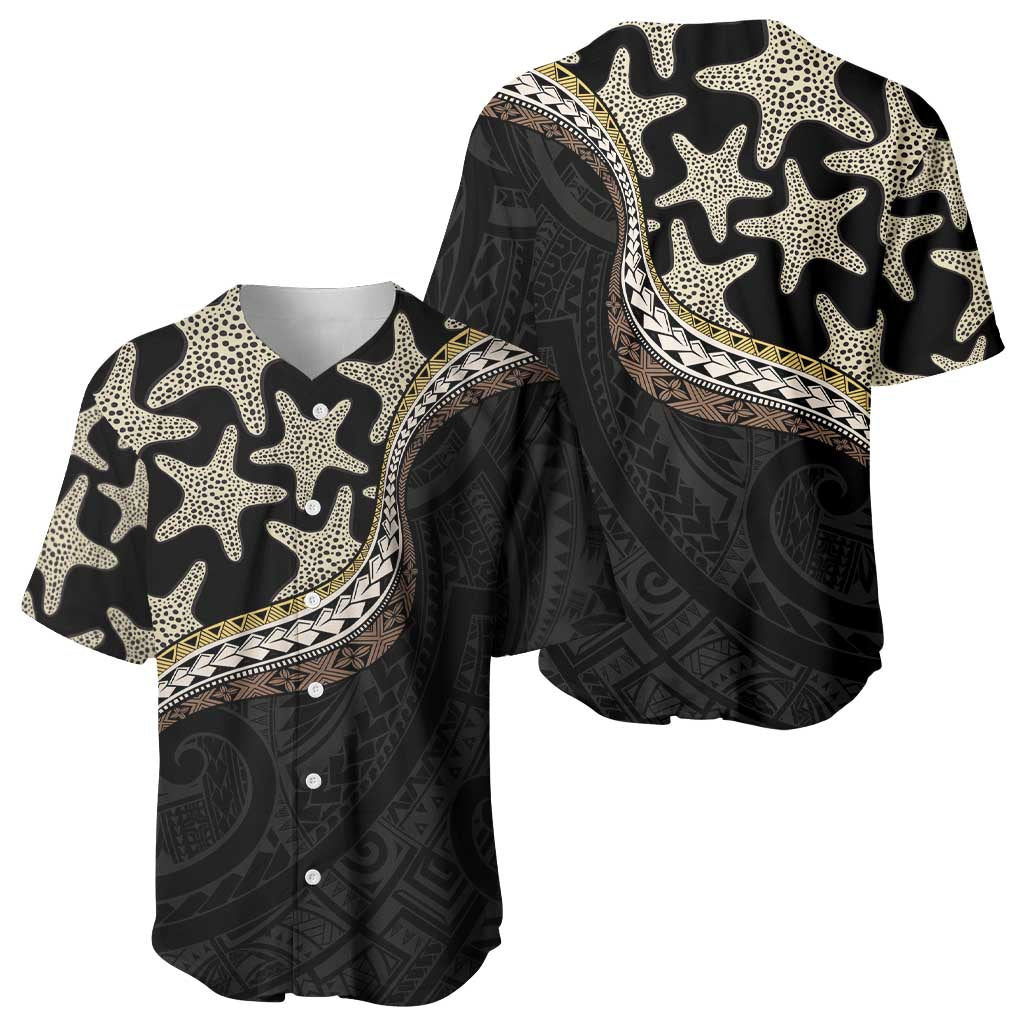 Beige Polynesian Starfish Unique Pattern Baseball Jersey LT01 - Polynesian Pride