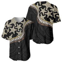 Beige Polynesian Starfish Unique Pattern Baseball Jersey LT01 - Polynesian Pride