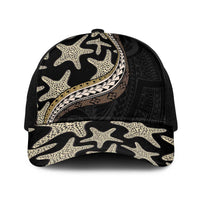 Beige Polynesian Starfish Unique Pattern Baseball Net Cap LT01 One Size Black Beige - Polynesian Pride