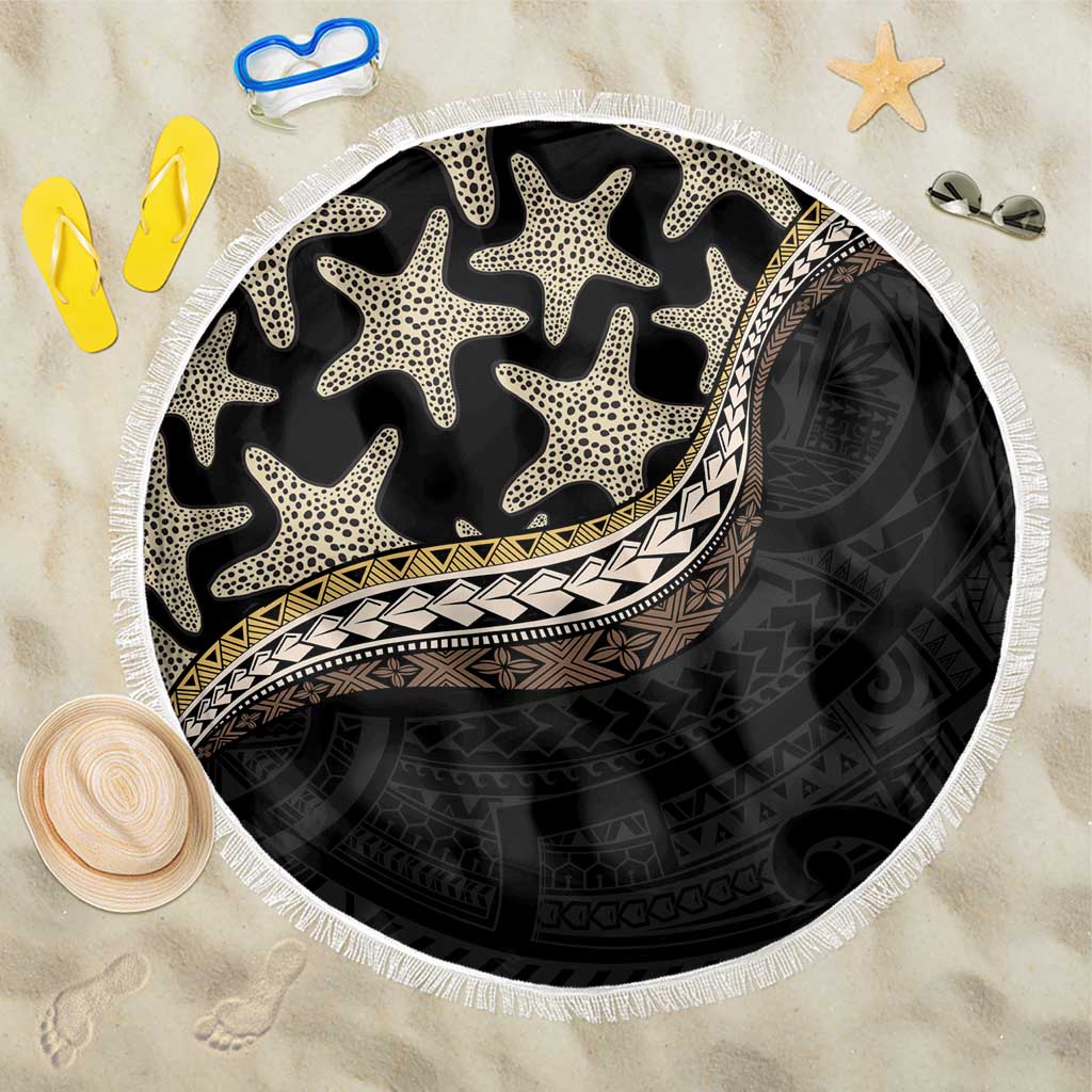 Beige Polynesian Starfish Unique Pattern Beach Blanket LT01 One Size 150cm Beige - Polynesian Pride