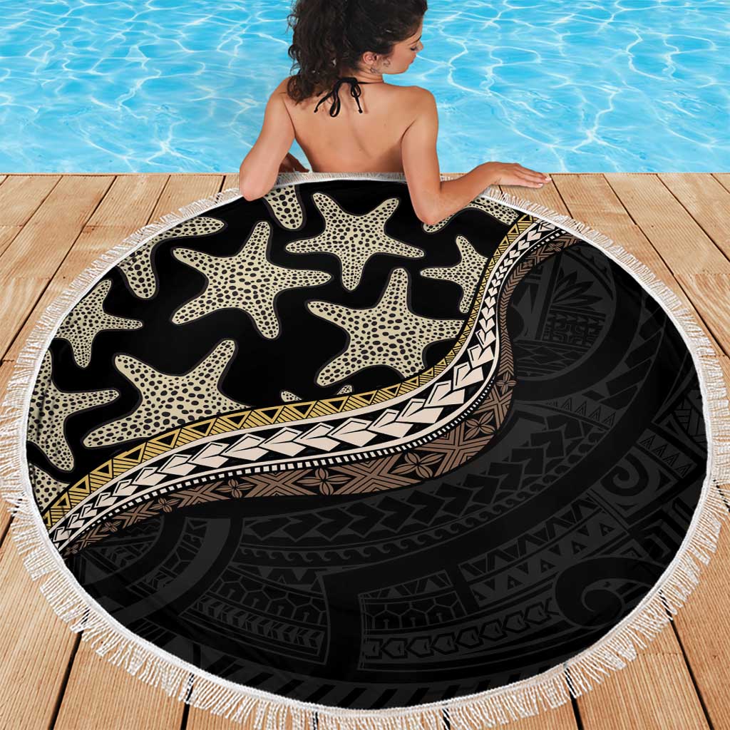 Beige Polynesian Starfish Unique Pattern Beach Blanket LT01 - Polynesian Pride
