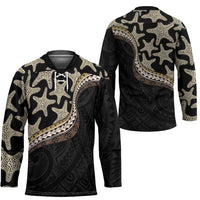 Beige Polynesian Starfish Unique Pattern Hockey Jersey LT01 - Polynesian Pride