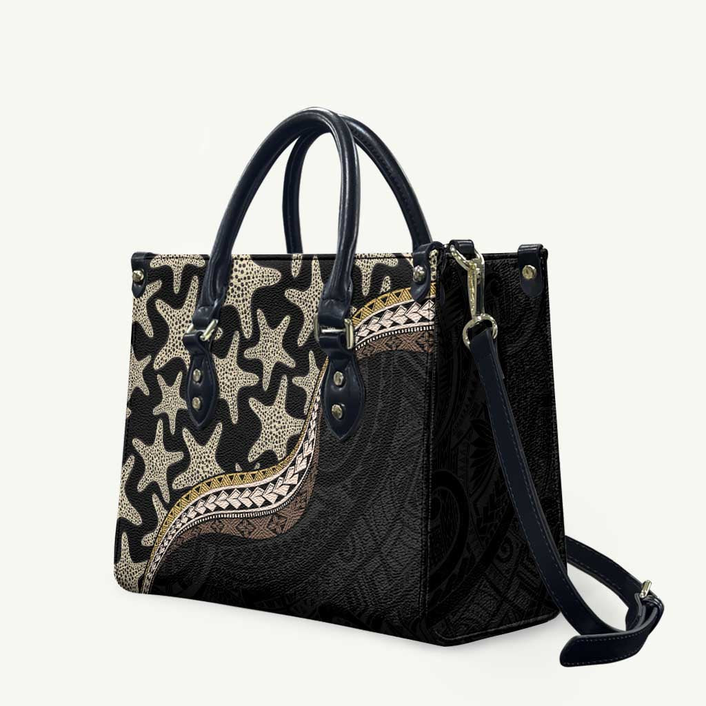 Beige Polynesian Starfish Unique Pattern Leather Bag LT01 Beige - Polynesian Pride