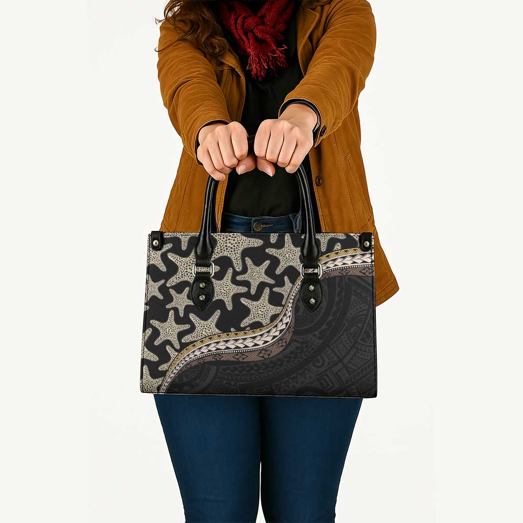 Beige Polynesian Starfish Unique Pattern Leather Bag LT01 - Polynesian Pride