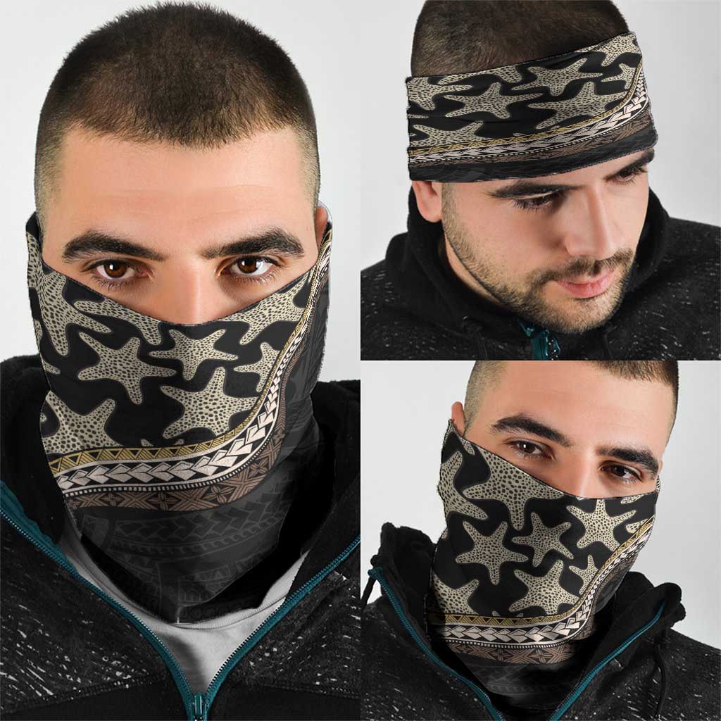 Beige Polynesian Starfish Unique Pattern Neck Gaiter LT01 - Polynesian Pride