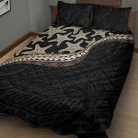 Beige Polynesian Starfish Unique Pattern Quilt Bed Set LT01 - Polynesian Pride