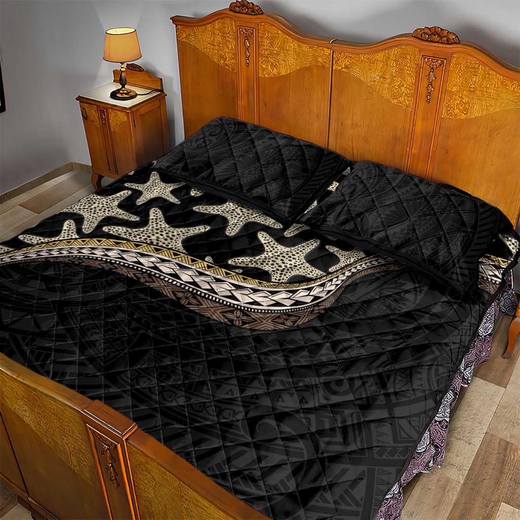 Beige Polynesian Starfish Unique Pattern Quilt Bed Set LT01 - Polynesian Pride