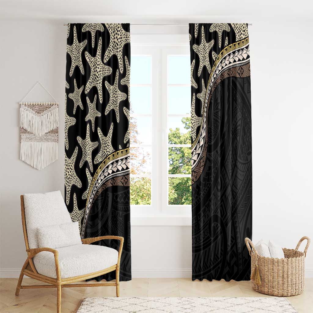 Beige Polynesian Starfish Unique Pattern Window Curtain LT01 - Polynesian Pride