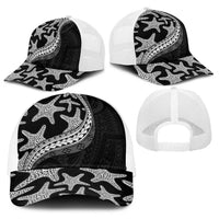 Monotone Polynesian Starfish Unique Pattern Baseball Net Cap LT01 - Polynesian Pride