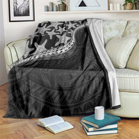 Monotone Polynesian Starfish Unique Pattern Blanket LT01 Black - Polynesian Pride