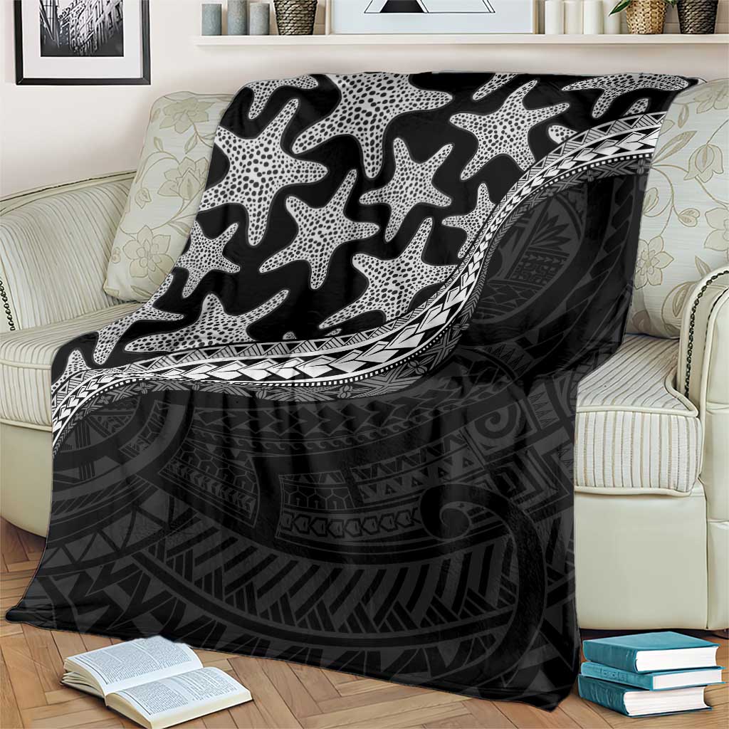 Monotone Polynesian Starfish Unique Pattern Blanket LT01 - Polynesian Pride