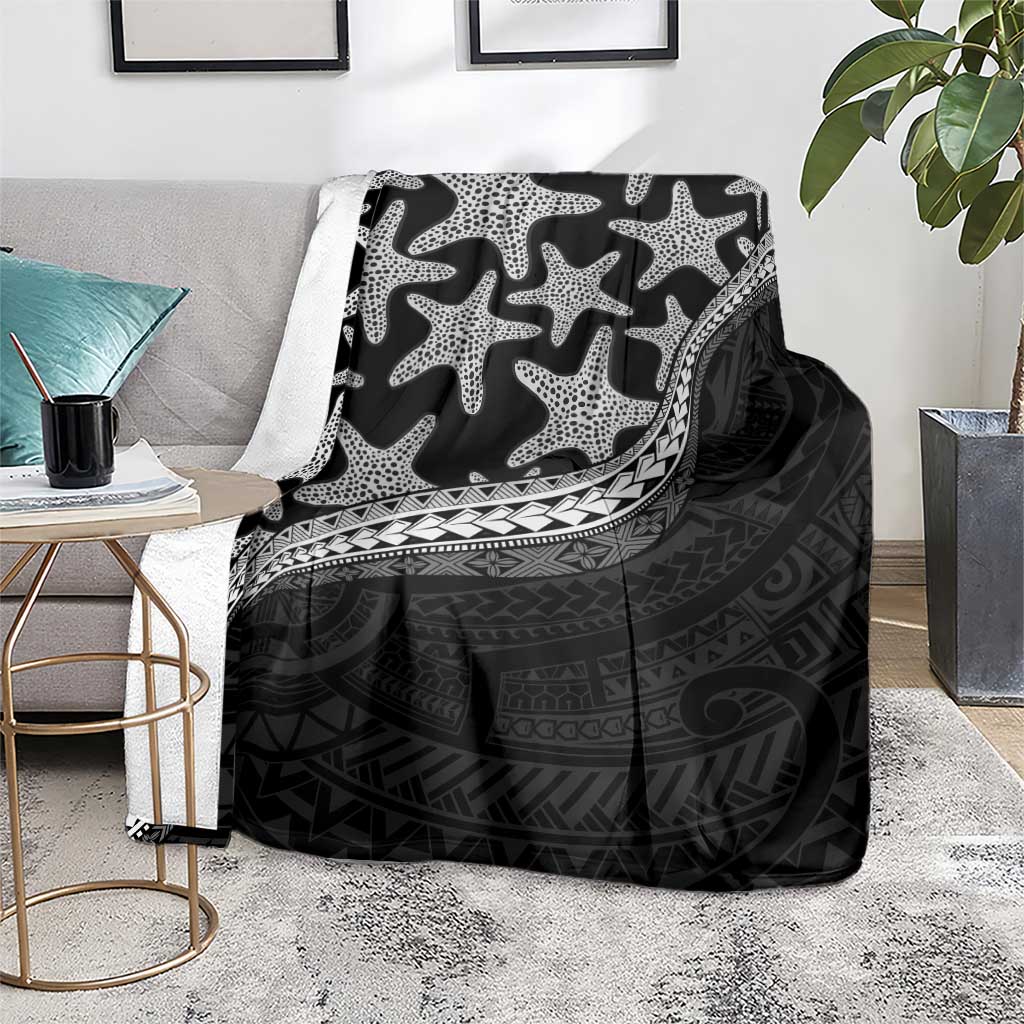 Monotone Polynesian Starfish Unique Pattern Blanket LT01 - Polynesian Pride