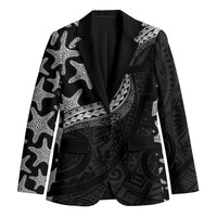 Monotone Polynesian Starfish Unique Pattern Blazer LT01 Unisex Black - Polynesian Pride