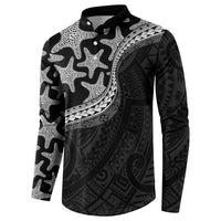 Monotone Polynesian Starfish Unique Pattern Button Sweatshirt LT01 - Polynesian Pride