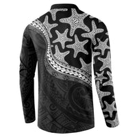 Monotone Polynesian Starfish Unique Pattern Button Sweatshirt LT01 - Polynesian Pride