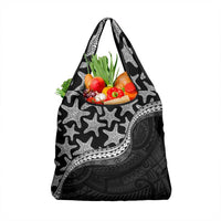Monotone Polynesian Starfish Unique Pattern Grocery Bag LT01 1-pack One Size Black - Polynesian Pride