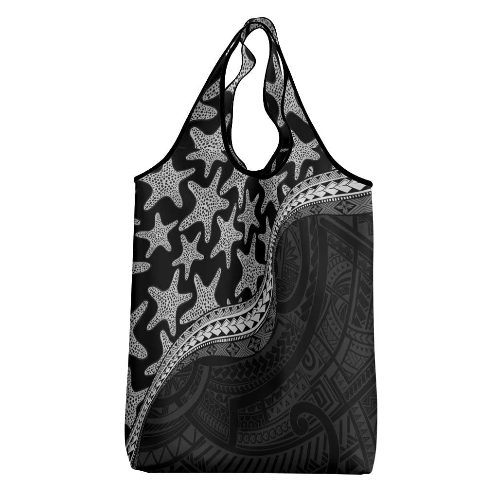 Monotone Polynesian Starfish Unique Pattern Grocery Bag LT01 - Polynesian Pride