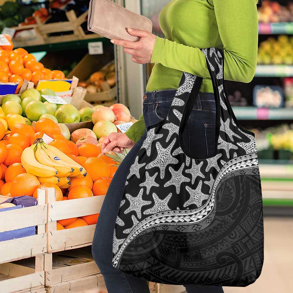 Monotone Polynesian Starfish Unique Pattern Grocery Bag LT01 - Polynesian Pride
