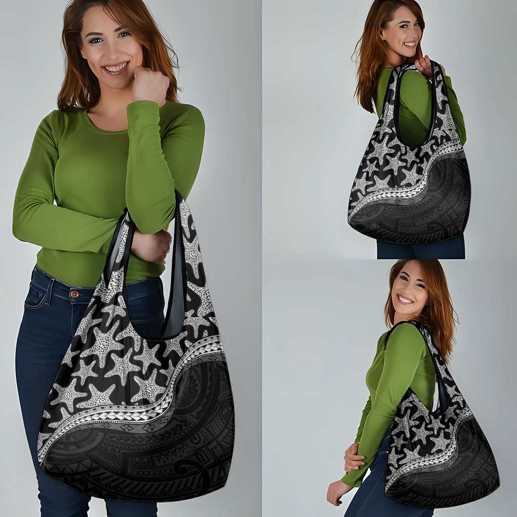 Monotone Polynesian Starfish Unique Pattern Grocery Bag LT01 - Polynesian Pride
