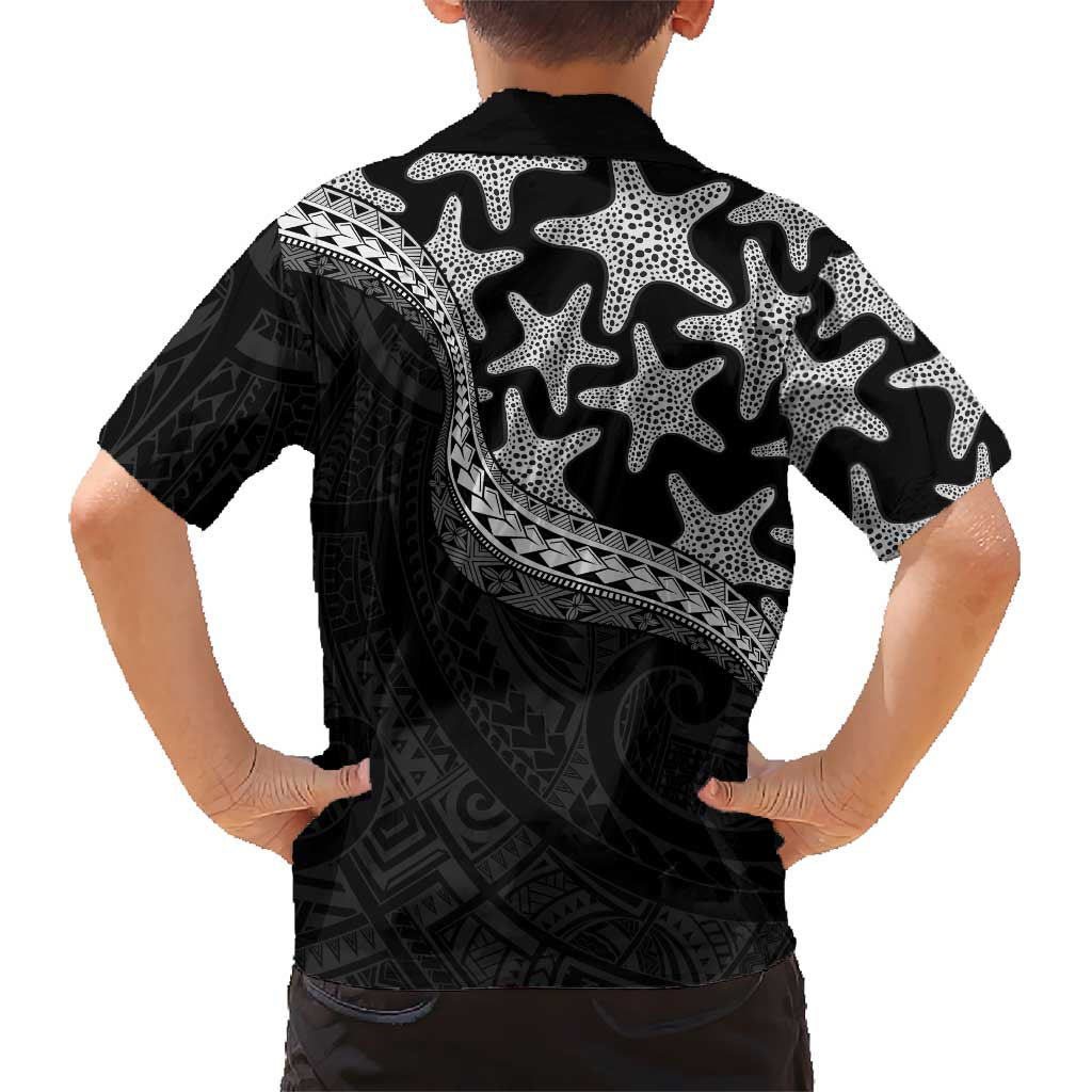 Monotone Polynesian Starfish Unique Pattern Kid Hawaiian Shirt LT01 - Polynesian Pride