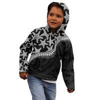 Monotone Polynesian Starfish Unique Pattern Kid Hoodie LT01 - Polynesian Pride