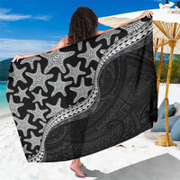 Monotone Polynesian Starfish Unique Pattern Sarong LT01 One Size 44 x 66 inches Black - Polynesian Pride