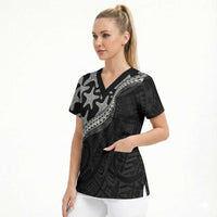Monotone Polynesian Starfish Unique Pattern Scrub Top LT01 - Polynesian Pride