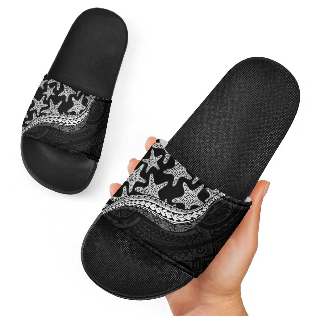 Monotone Polynesian Starfish Unique Pattern Slide Sandals LT01 - Polynesian Pride