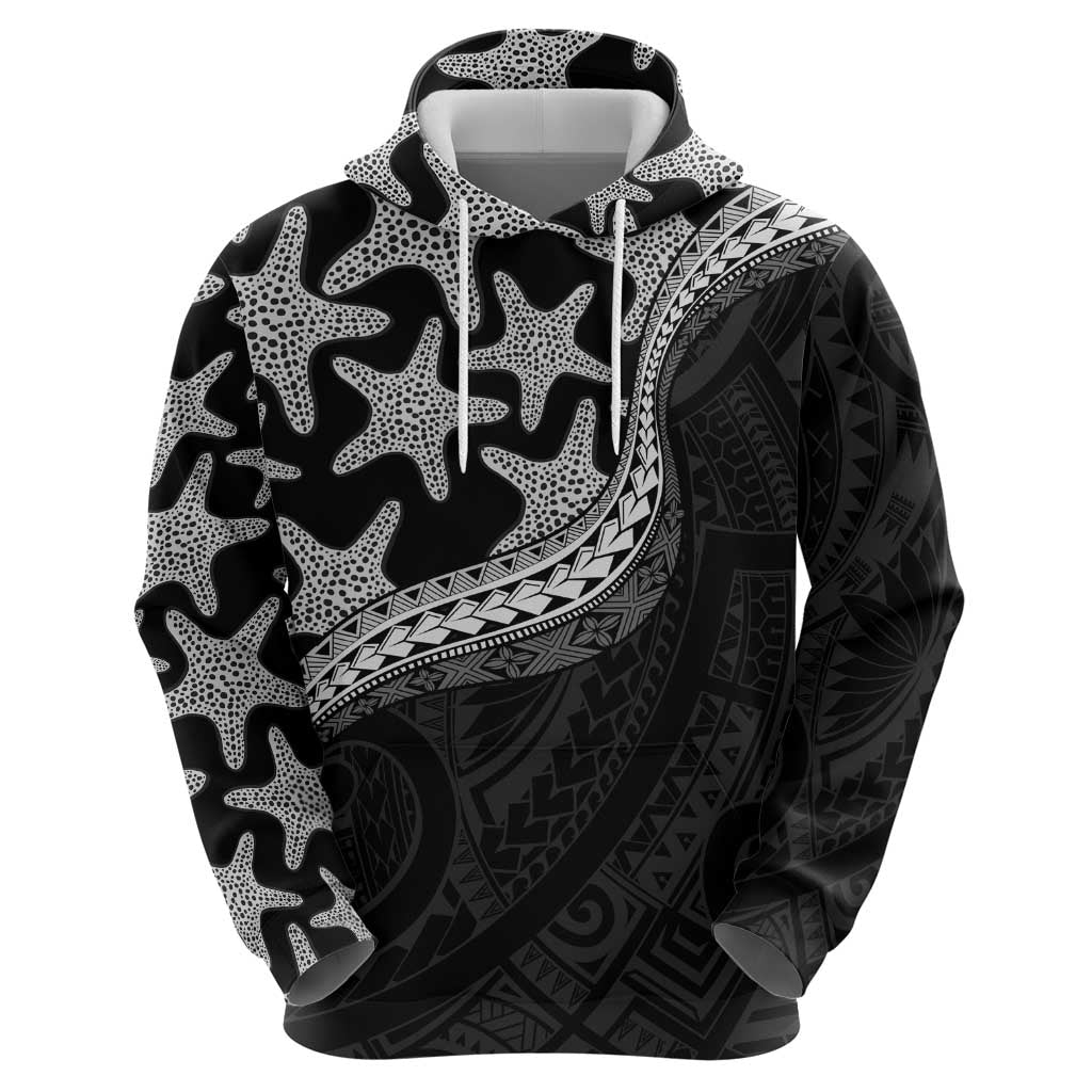 Monotone Polynesian Starfish Unique Pattern Zip Hoodie LT01 - Polynesian Pride