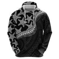 Monotone Polynesian Starfish Unique Pattern Zip Hoodie LT01 - Polynesian Pride