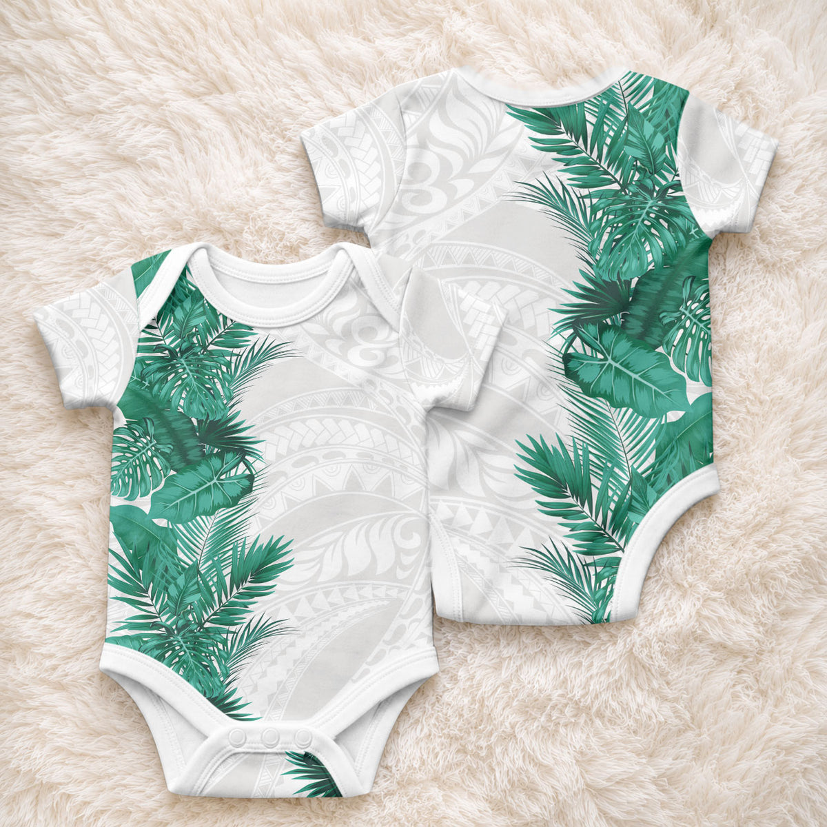 Hawaii Tropical Leaves Baby Onesie Polynesian Pattern LT01 - Polynesian Pride