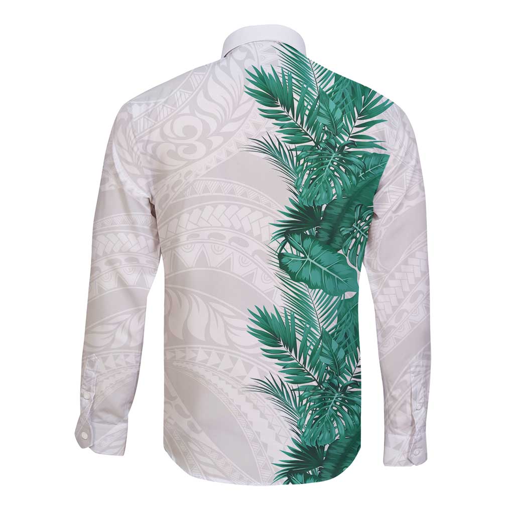 Hawaii Tropical Leaves Long Sleeve Button Shirt Polynesian Pattern LT01 - Polynesian Pride