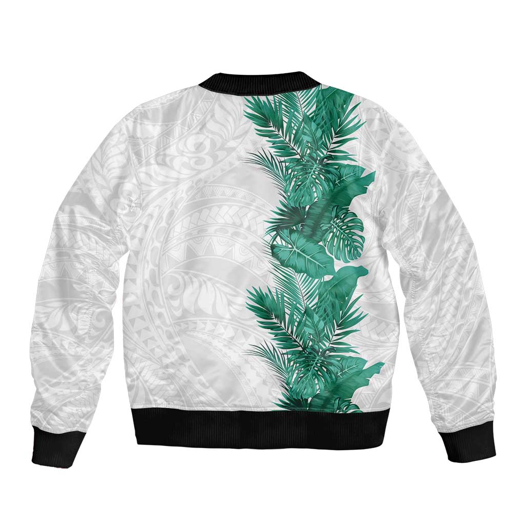 Hawaii Tropical Leaves Sleeve Zip Bomber Jacket Polynesian Pattern LT01 - Polynesian Pride