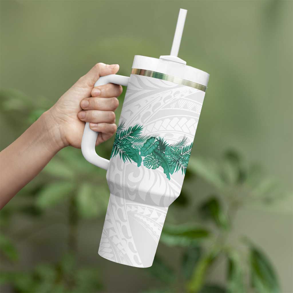 Hawaii Tropical Leaves Tumbler With Handle Polynesian Pattern LT01 - Polynesian Pride