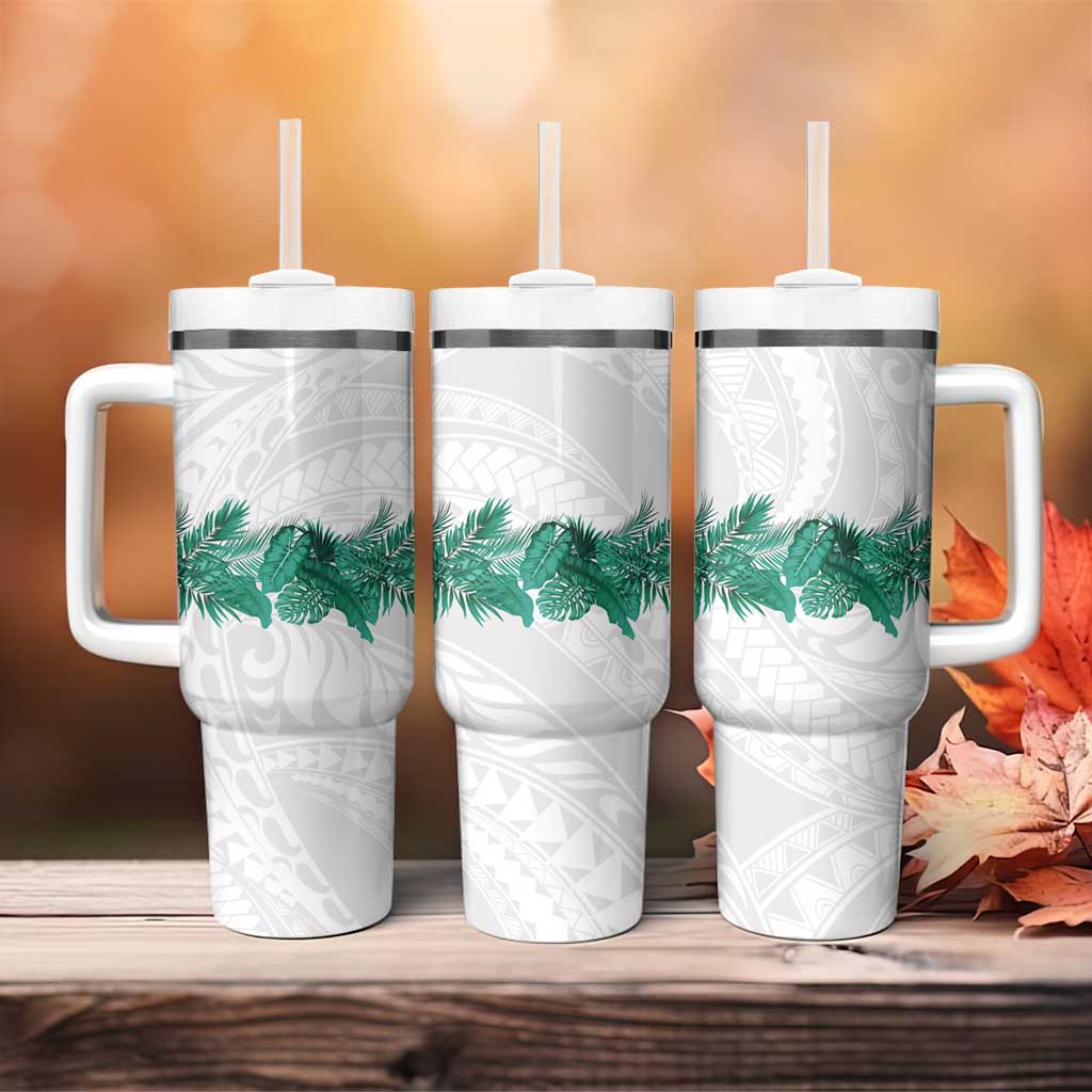 Hawaii Tropical Leaves Tumbler With Handle Polynesian Pattern LT01 - Polynesian Pride