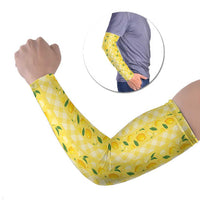 Hawaii Lemon Palaka Arm Sleeves Striped Stylized LT01 Set of 2 Yellow - Polynesian Pride