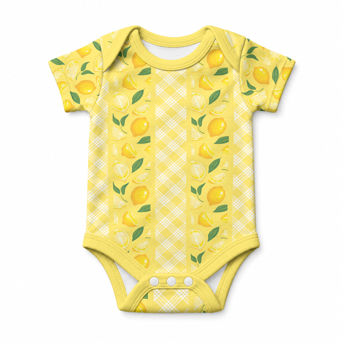 Hawaii Lemon Palaka Baby Onesie Striped Stylized LT01 Yellow - Polynesian Pride