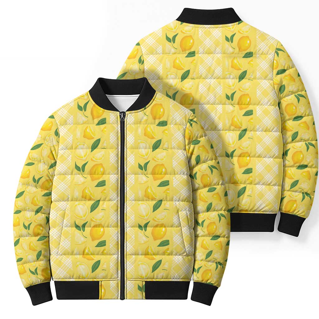 Hawaii Lemon Palaka Bomber Puffer Jacket Striped Stylized LT01 - Polynesian Pride