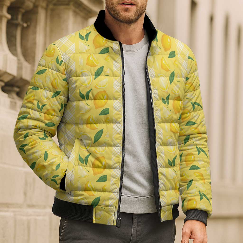 Hawaii Lemon Palaka Bomber Puffer Jacket Striped Stylized LT01 - Polynesian Pride