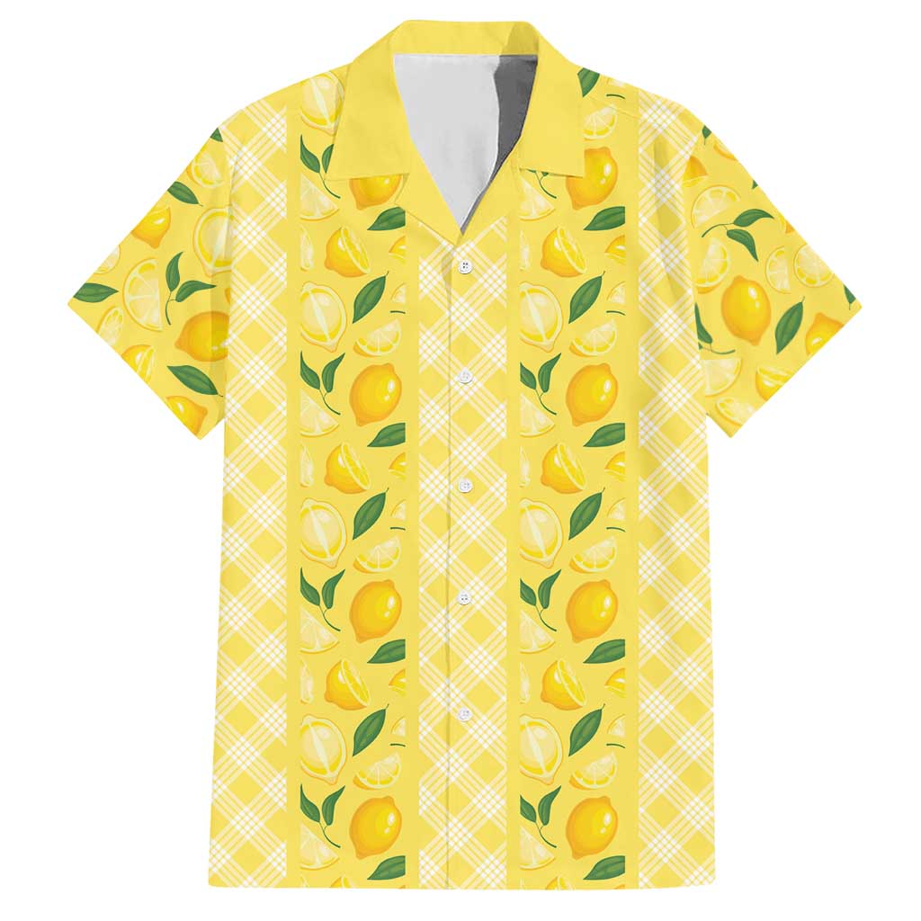 Hawaii Lemon Palaka Hawaiian Shirt Striped Stylized LT01 Yellow - Polynesian Pride