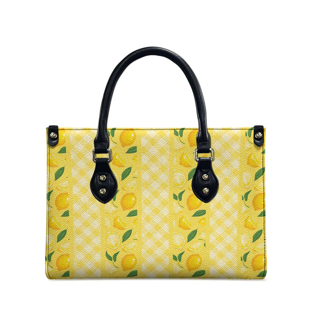Hawaii Lemon Palaka Leather Bag Striped Stylized LT01 - Polynesian Pride