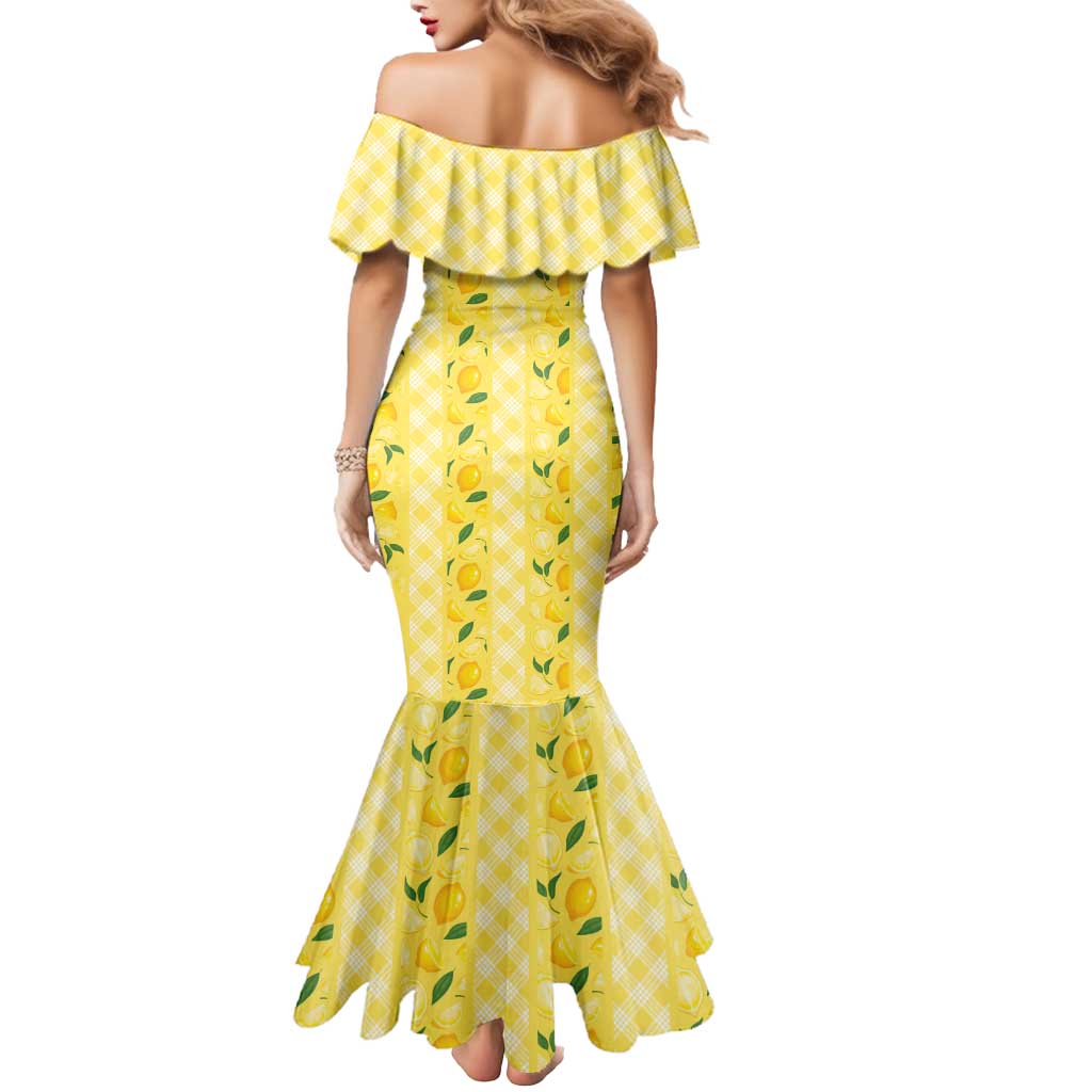 Hawaii Lemon Palaka Mermaid Dress Striped Stylized LT01 - Polynesian Pride